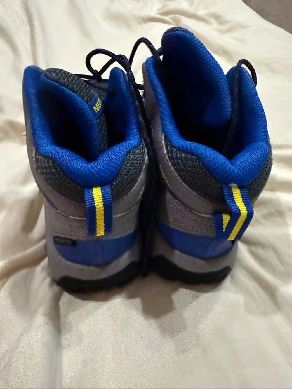 Merrell Boys Hiking Shoes | Size 2 | Gray Blue Trail Sneakers